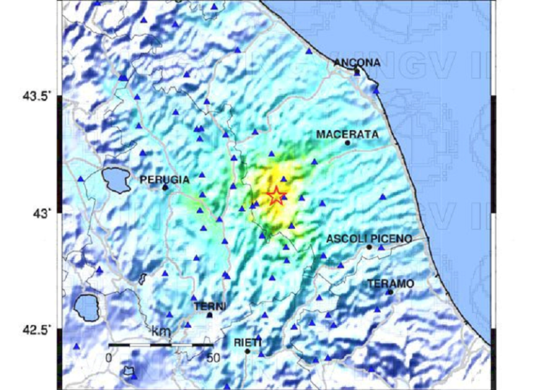 Il terremoto di magnitudo 4,7 in provincia di Macerata spiegato dall’Ingv