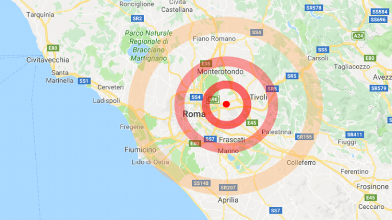 Terremoto a est di Roma molta paura, nessun ferito