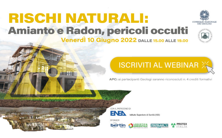 Webinar gratuito: “Rischi naturali: amianto e radon, pericoli occulti”