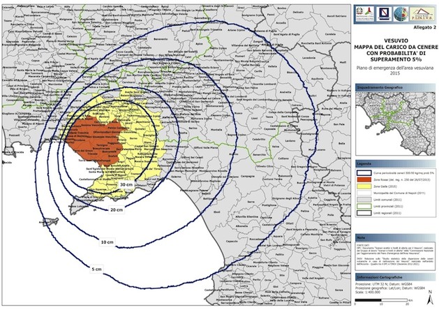 Vesuvio, zona gialla: pubblicate le disposizioni per l’aggiornamento della pianificazione di emergenza