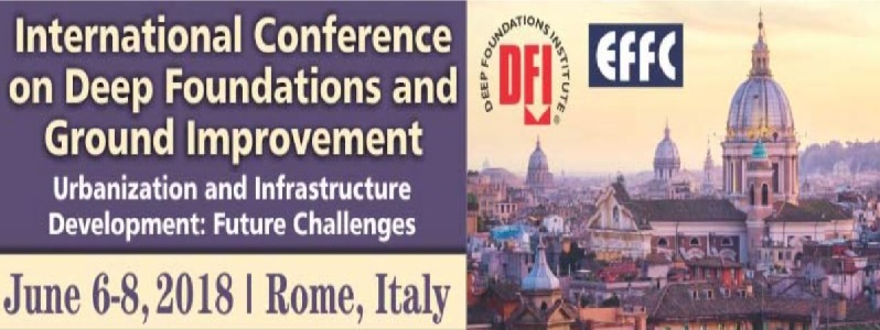 International Conference on Deep Foundations and Ground Improvement – Roma 6-8 Giugno 2018
