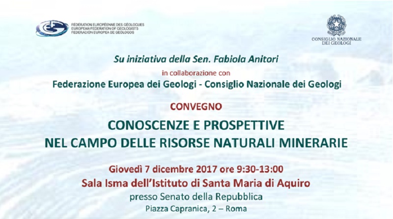 Convegno FEG-CNG “Conoscenze e Prospettive nel campo delle risorse naturali minerarie” – Senato della Repubblica