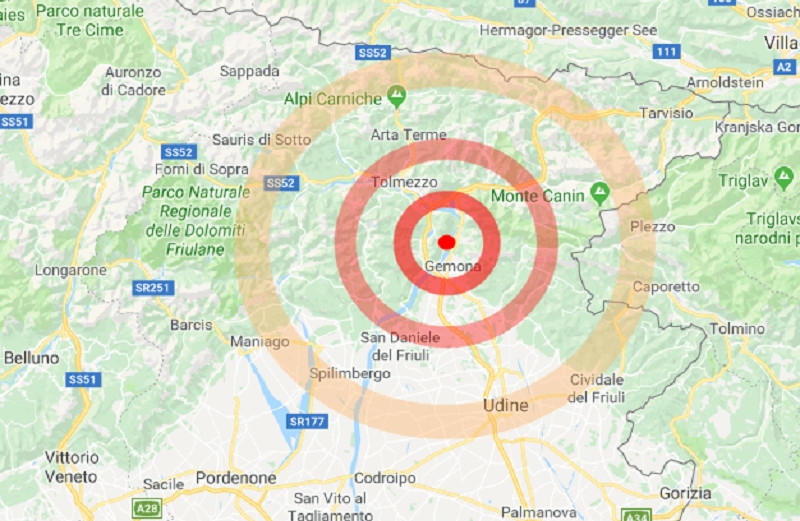 FVG, scossa di terremoto 3.6 nell’udinese: 87 comuni confermano l’assenza di danni