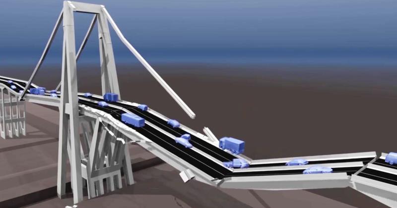 Ponte Morandi: la simulazione in 3d del crollo