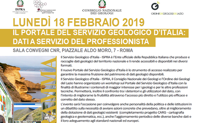 Workshop “Il Portale del Servizio Geologico d’Italia: dati a servizio del professionista” – online le relazioni presentate