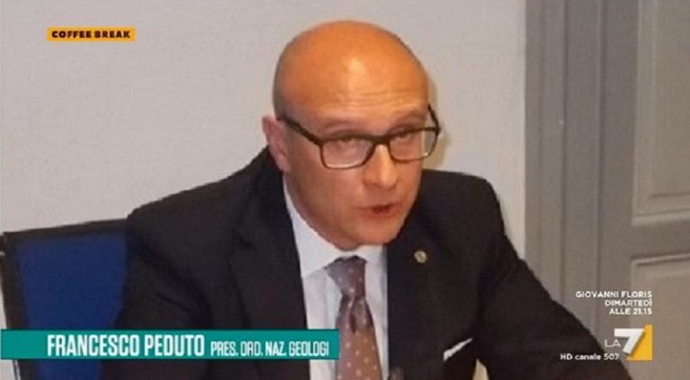 Francesco Peduto, Presidente del Consiglio Nazionale Geologi a La7 “Coffee break”: dissesto idrogeologico