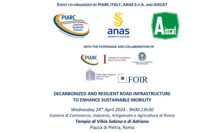 Workshop Internazionale “Decarbonized and Resilient Road Infrastructure to Enhance Sustainable Mobility” – Roma, 24 aprile 2024
